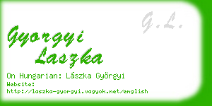 gyorgyi laszka business card